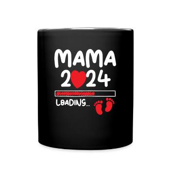 Mama Loading 2024 - Tasse einfarbig - Schwarz - Vorne