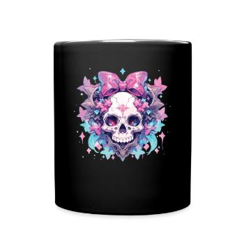 Totenkopf Todenschädel Skull Skulls - Tasse einfarbig - Schwarz - Vorne