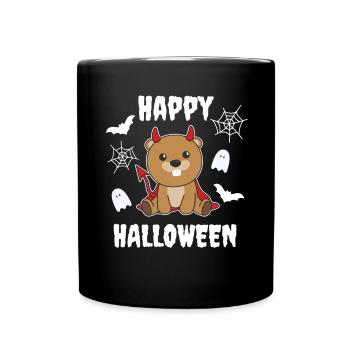 Beaver Happy Halloween Devil Costume - Full Colour Mug - black - Front