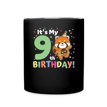 Panda roux pour les enfants de 9 ans - Mug uni - noir - Devant