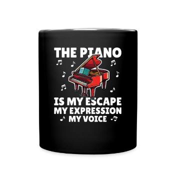 The Piano Is My Escape my expression my voice - Full Colour Mug - black - Front