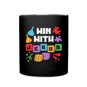 Win with Jesus Christ Holiday Bible School - Full Colour Mug - black - Front