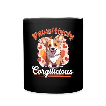 Welsh Corgi Pembroke Dog Breed Pet - Full Colour Mug - black - Front
