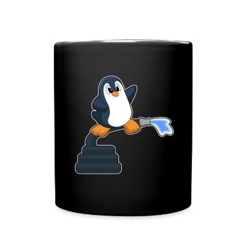 Penguin Firefighter Fire Hose Fire Brigade - Full Colour Mug - black - Front