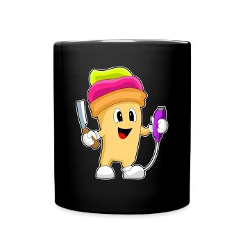 Cupcake Friseur Rasierer - Tasse einfarbig - Schwarz - Vorne