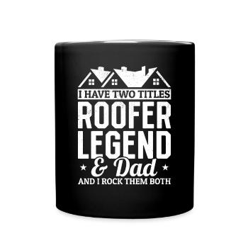 J’ai deux titres Roofer Legend & Dad - Roofer Dad - Mug uni - noir - Devant