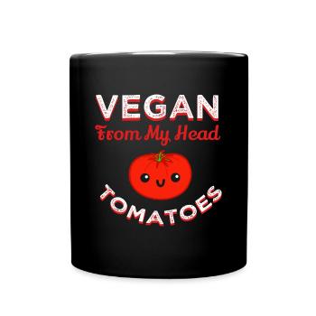 Vegan From My Head Tomatoes - Mug uni - noir - Devant