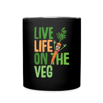 Funny plant based design, carrot with funny Vegan - Full Colour Mug - black - Front