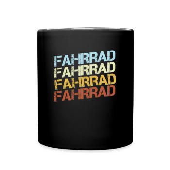 Fahrrad Retro - Tasse einfarbig - Schwarz - Vorne