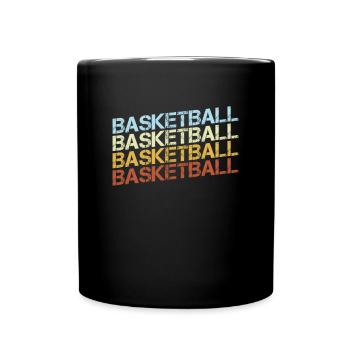 Basketball Retro - Tasse einfarbig - Schwarz - Vorne