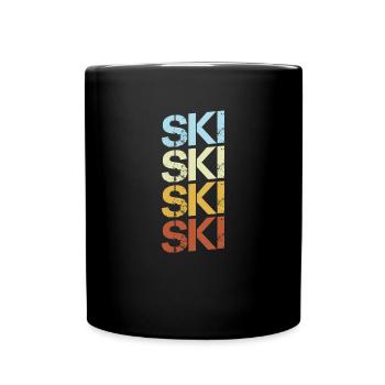Ski Retro - Tasse einfarbig - Schwarz - Vorne