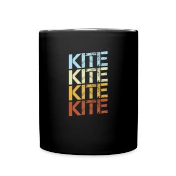 Cerf-volant rétro - Mug uni - noir - Devant