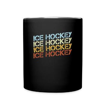 Eishockey Retro - Tasse einfarbig - Schwarz - Vorne