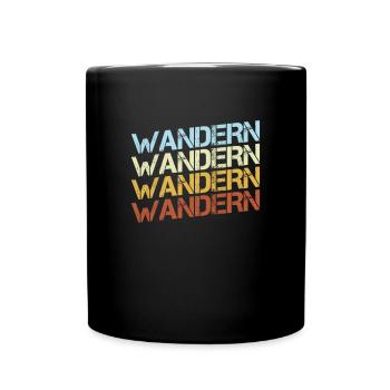 Wandern Retro - Tasse einfarbig - Schwarz - Vorne