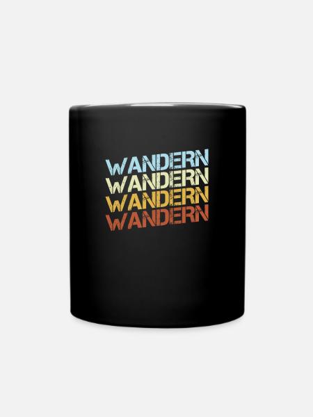 Wandern Retro - Tasse einfarbig - Schwarz