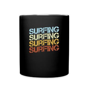 Surfing Retro - Full Colour Mug - black - Front