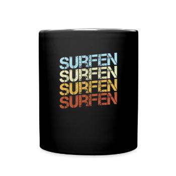 Surfing Retro - Full Colour Mug - black - Front