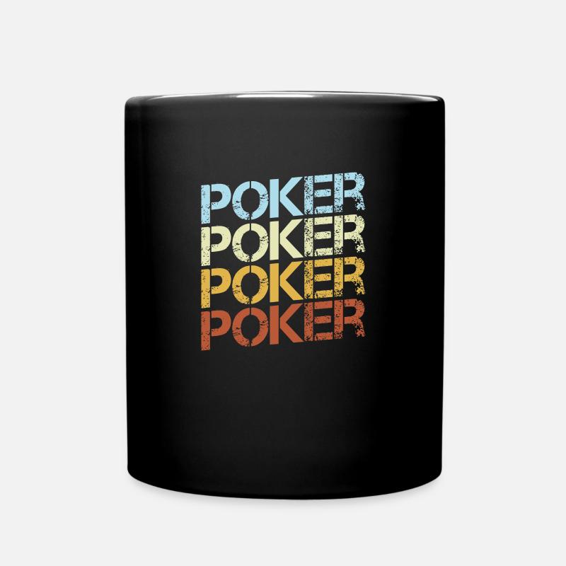 Poker Retro - Full Colour Mug - black