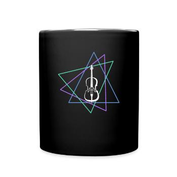 Geige - Tasse einfarbig - Schwarz - Vorne