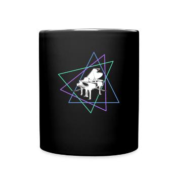 Klavier - Tasse einfarbig - Schwarz - Vorne