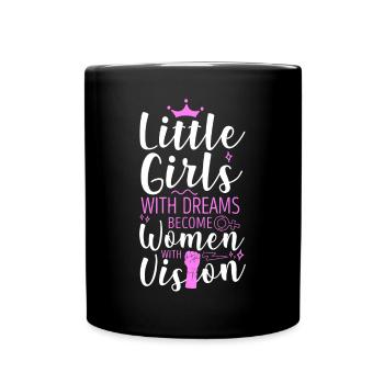 Petites filles féministes avec des rêves - Mug uni - noir - Devant