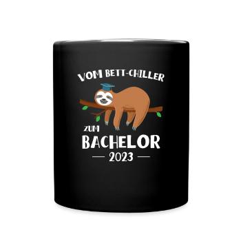 From bed chiller to bachelor sloth 2023 - Full Colour Mug - black - Front