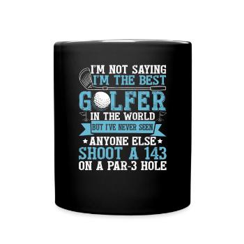 Lustiger Golf-Golf-Witz - Tasse einfarbig - Schwarz - Vorne