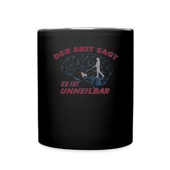 Hund Bulldogge Hundebesitzer Gechenkidee - Tasse einfarbig - Schwarz - Vorne