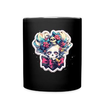 Totenkopf - Tasse einfarbig - Schwarz - Vorne