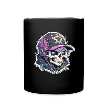 Totenkopf - Tasse einfarbig - Schwarz - Vorne