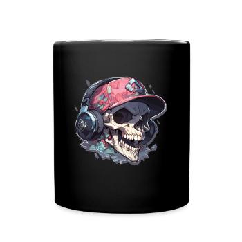 Totenkopf - Tasse einfarbig - Schwarz - Vorne