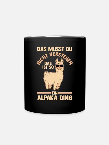 Alpaka - Tasse einfarbig - Schwarz