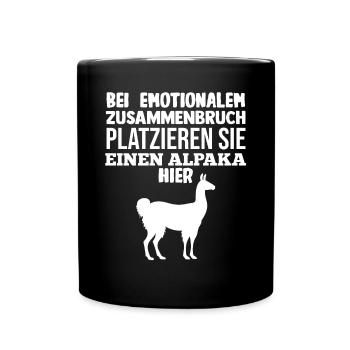 Alpaka - Tasse einfarbig - Schwarz - Vorne