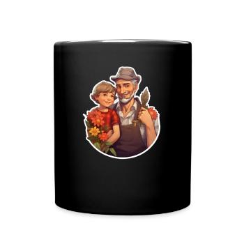 Cadre Grand-père et petite-fille - Mug uni - noir - Devant