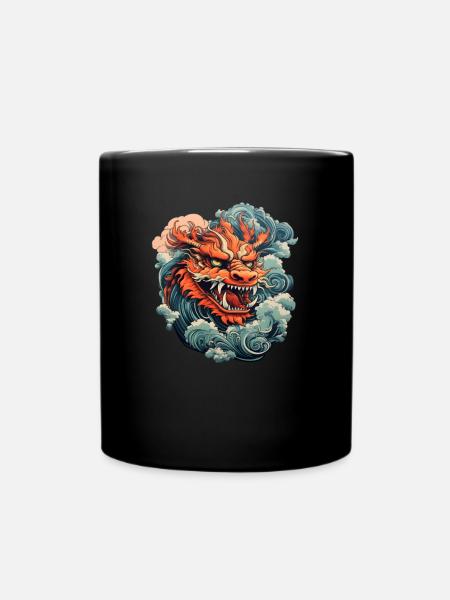 Chinesischer Drache - Tasse einfarbig - Schwarz