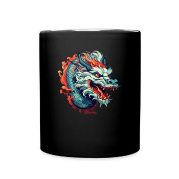 Chinesischer Drache - Tasse einfarbig - Schwarz - Vorne