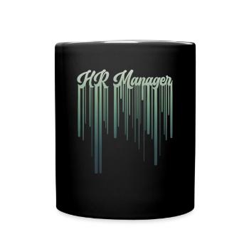 Retro HR Manager Rainbow Text - HR Management - Full Colour Mug - black - Front