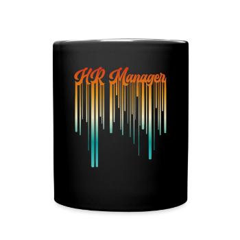 Retro HR Manager Rainbow Text - HR Management - Full Colour Mug - black - Front