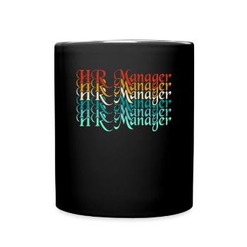 Half HR Manager Half Coffee - HR Management - Full Colour Mug - black - Front