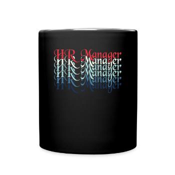 Half HR Manager Half Coffee - HR Management - Full Colour Mug - black - Front