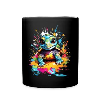 Tortue - Mug uni - noir - Devant