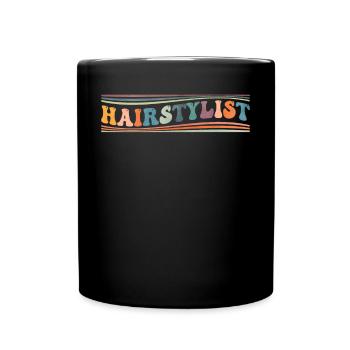 Groovy Hairstylist Friseurin - Tasse einfarbig - Schwarz - Vorne