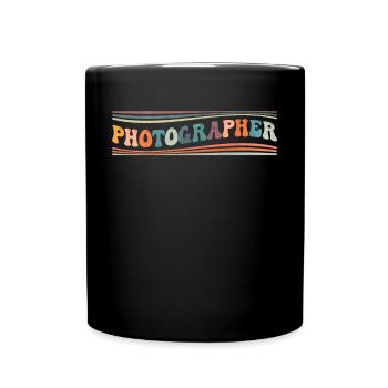 Groovy Photographer Fotografie Kamera - Tasse einfarbig - Schwarz - Vorne