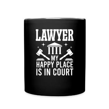 Lawyer Happy Place In Court Lawyer Lawyer - Full Colour Mug - black - Front