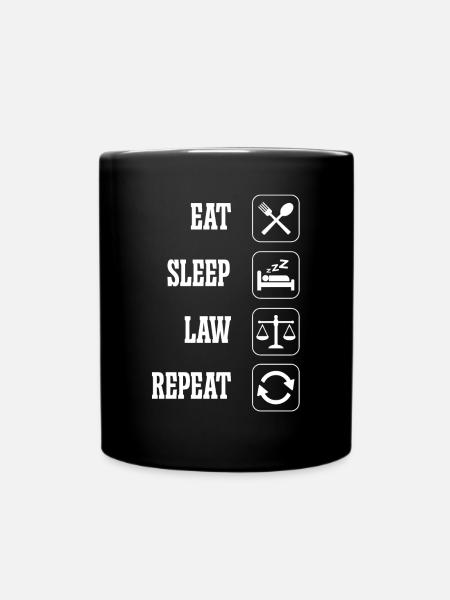 Lawyer Eat Sleep Law Repeat Lawyer Lawyer - Kubek jednokolorowy - czarny