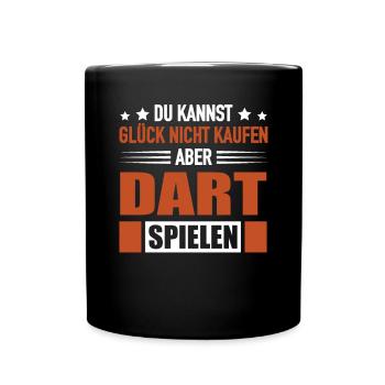 Dartspieler Glück Kaufen Dart Darten Verein - Tasse einfarbig - Schwarz - Vorne