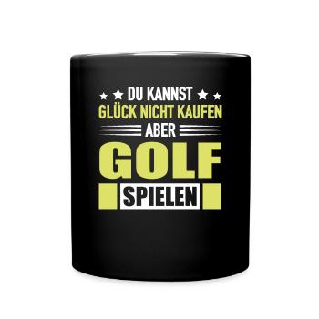Golfspieler Glück Kaufen Golf Spielen - Tasse einfarbig - Schwarz - Vorne