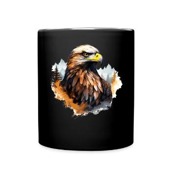 Steinadler Adler Falkner Jäger Wildnis Seeadler - Tasse einfarbig - Schwarz - Vorne