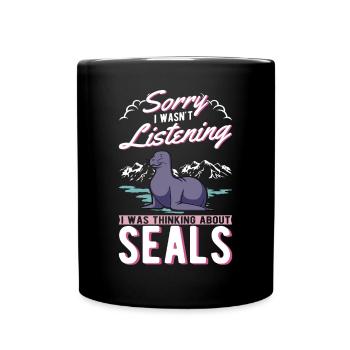 Cadeau de phoque Lion de mer Phoque Lion de mer - Mug uni - noir - Devant