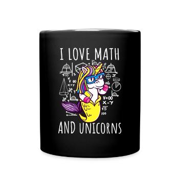 J’adore les licornes Math - Mug uni - noir - Devant